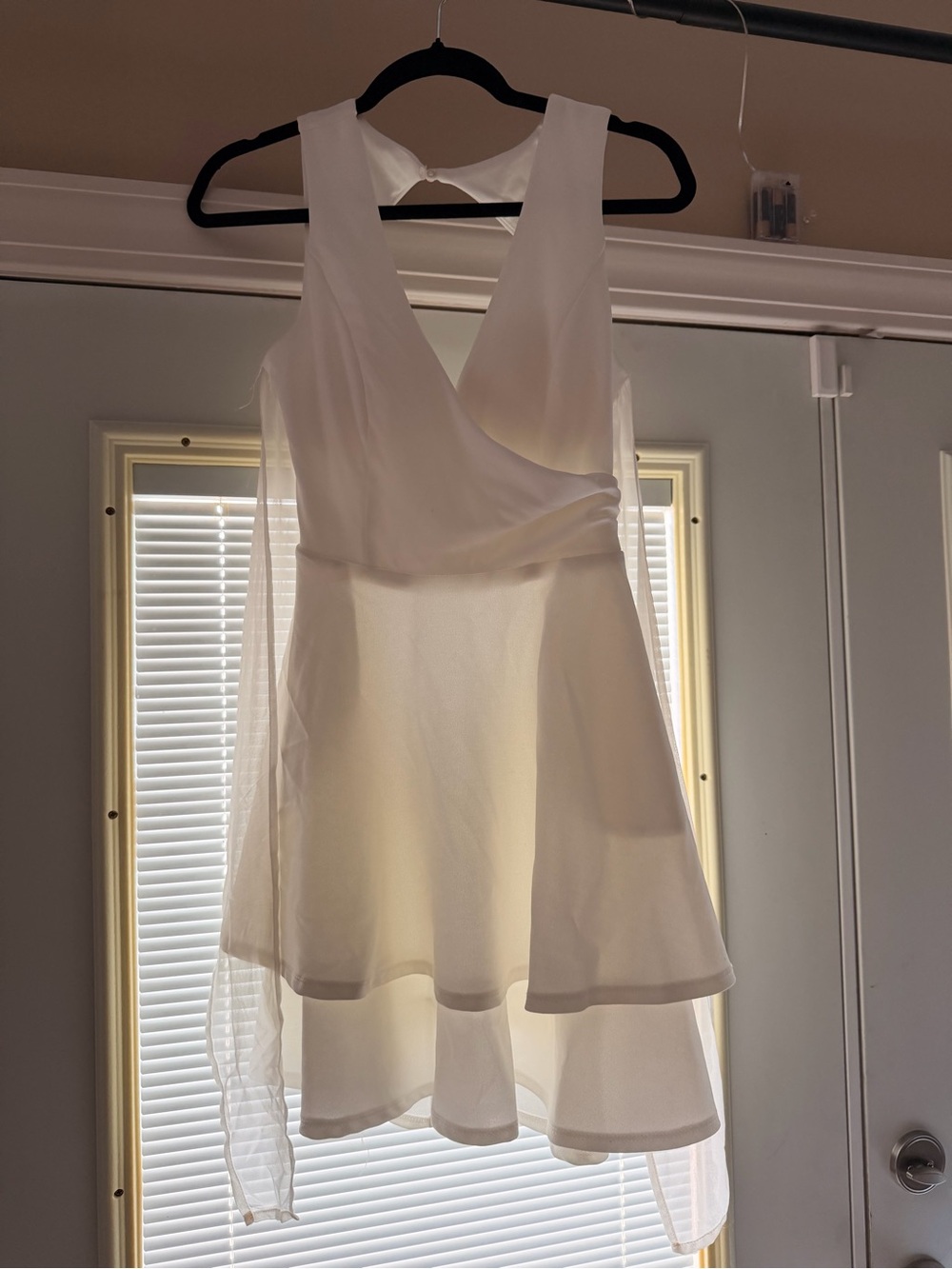 Honey and Rosie White V-Neck High-Low Layered Dress
